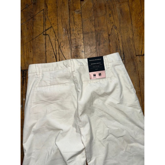 Banana Republic Crop Pants Womens Petite 10 White Flat Front High Rise Wide Leg - Picture 6 of 7